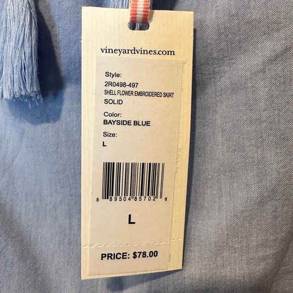 NWT* vineyard vines Shell Flower Embroidered Skirt - Picture 7 of 8